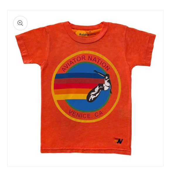 Aviator Nation Other - Aviator Nation Kids Orange Venice Surf Logo Tee